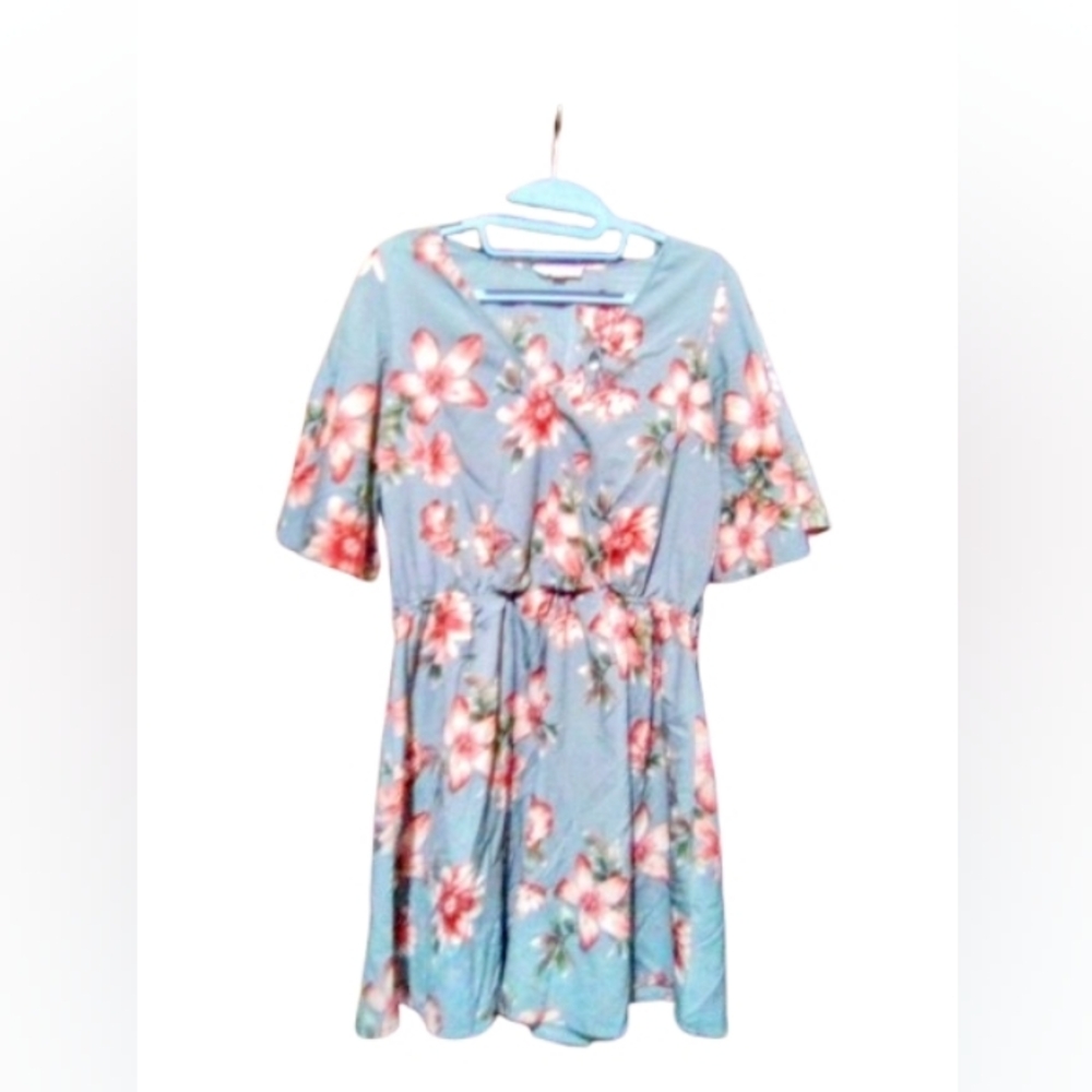 Mine Grey Floral Mini Dress - Soft Bloom